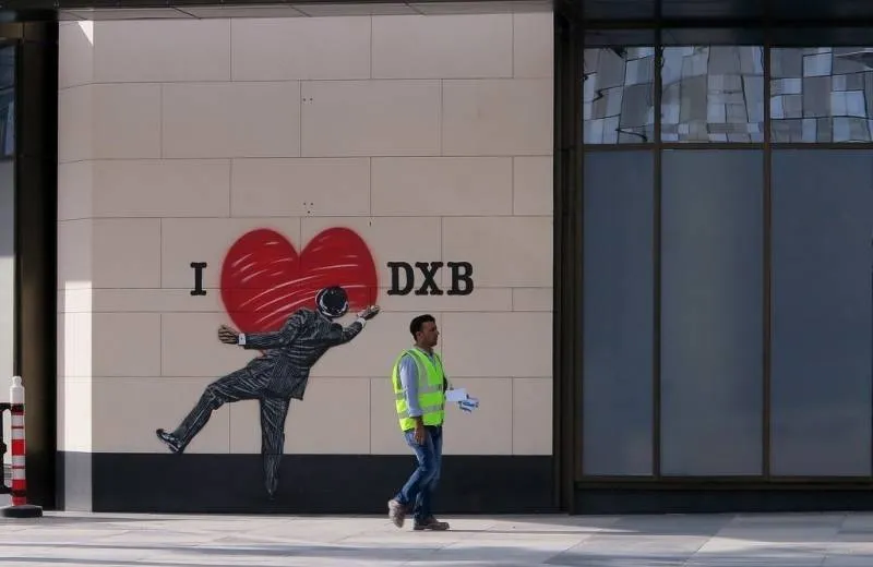 Street Art na budove v štvrti CityWalk Dubai