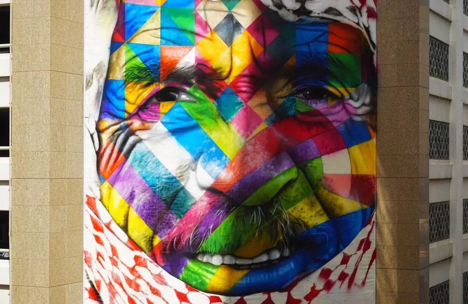 Maľba na budove v štvrti Satwa